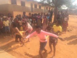 A relay race at REDES to teach about anti-retroviral treatment can slow down the replication of HIV