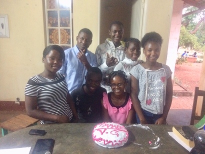 JUNTOS Members celebrating Geraldo's 18th and Vilma's 15th birthdays